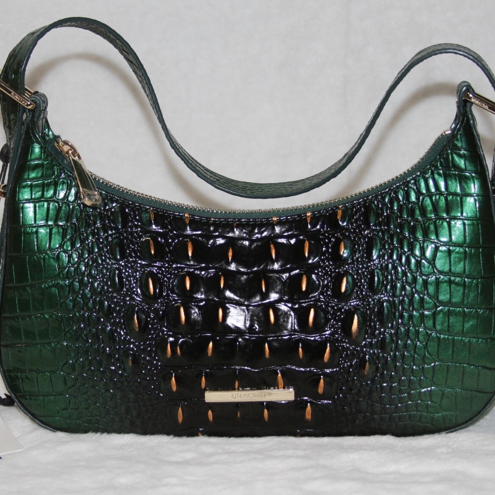NWT BRAHMIN Kyrie Shoulder Bag Purse Handbag Evergreen Ombre Melbourne Leather - Picture 2 of 7